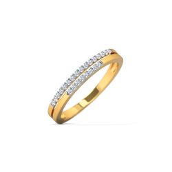 Sally Round Diamond Engagement Gold Ring