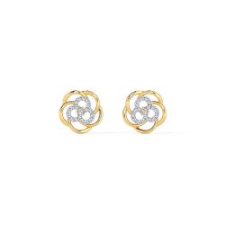 Floweret Cluster Diamond Stud Earrings