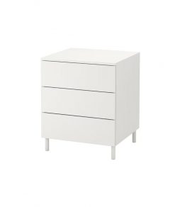 Chest Of 3 Drawers, White/fonnes White
